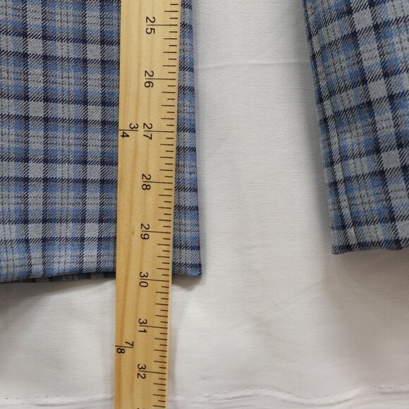 VTG NWT 60S/70S Sears Roebuck Co. 36x30 Mens Dress Pants Blue Plaid Disco Flare - Picture 7 of 13